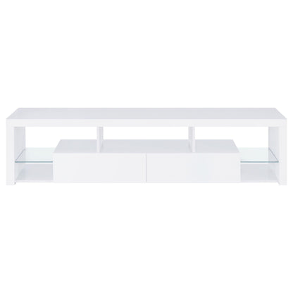 Lance - 2 Drawer TV Stand With Shelves - Gloss White