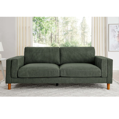 Upholstered Square Arm Sofa - Dark Green