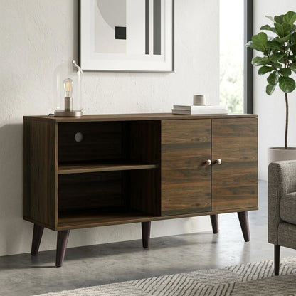Amidon - TV Stand, With 2 Storage Shelves And 1 Cabinet