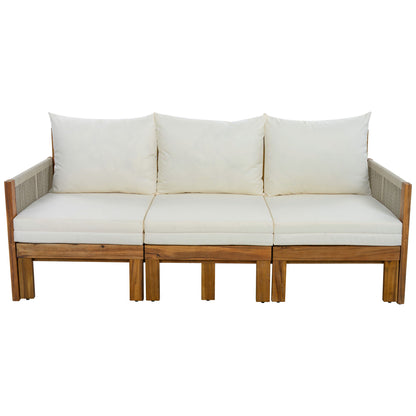 Outdoor Daybed, Patio Sofa Bed, 3 Seat Convertible Sunbed