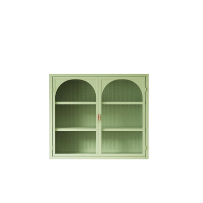2 Door Wall Cabinet With 3 Tier Storage - Green