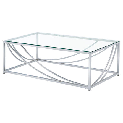 Kempton - 2 Piece Coffee And End Table Set - Chrome