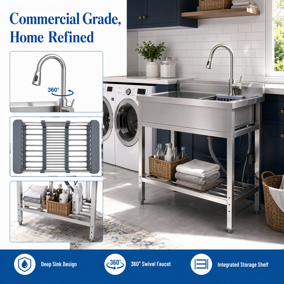 Freestanding Utility Sink With Accents