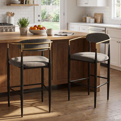 Modern Bar Stools With Armrests (Set of 2)