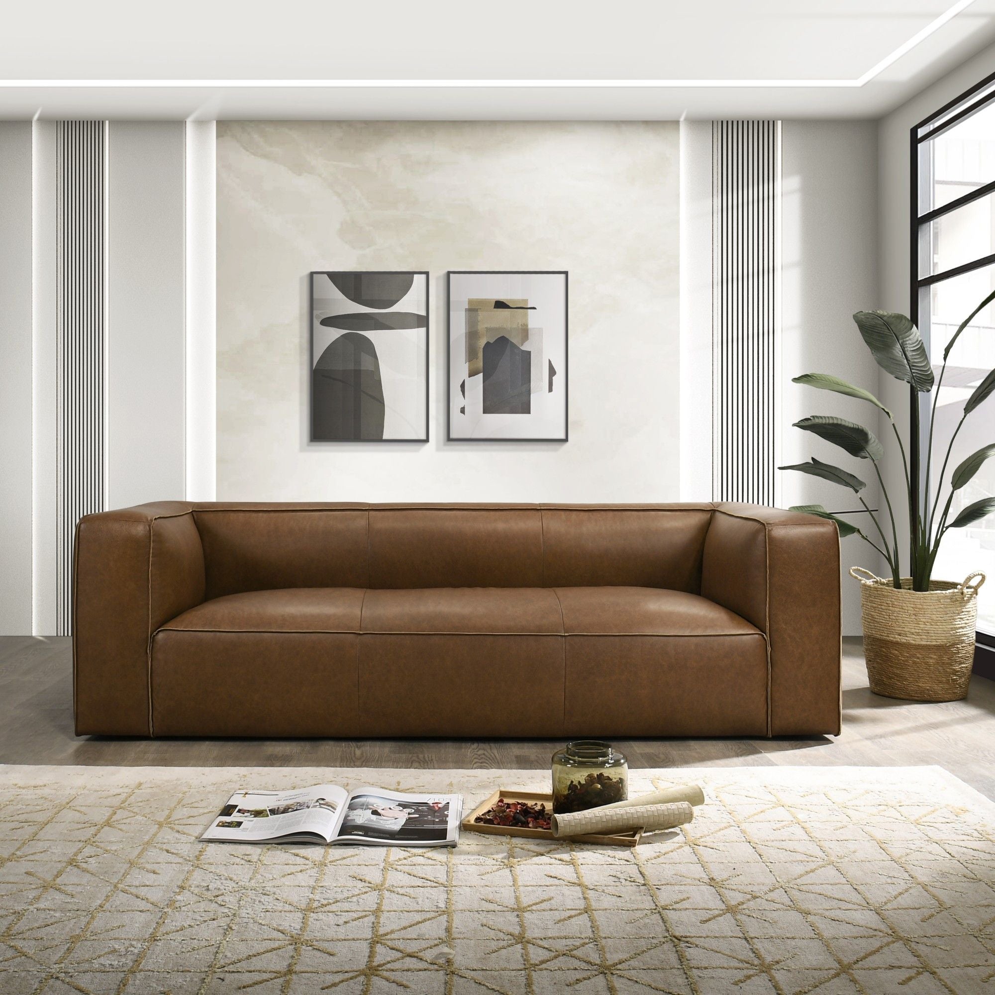 Colton - Sofa With Corner Blocked Frame - Tan – Black Dog Furniture
