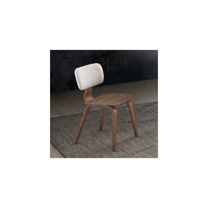 Casson - Boucle 7 Walnut Side Chair (Set of 2) - White / Walnut