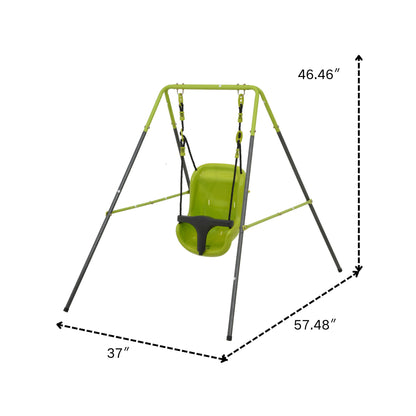 Xns001 - Baby Swing With Safety Seat Indoor / Outdoor - Black / Green