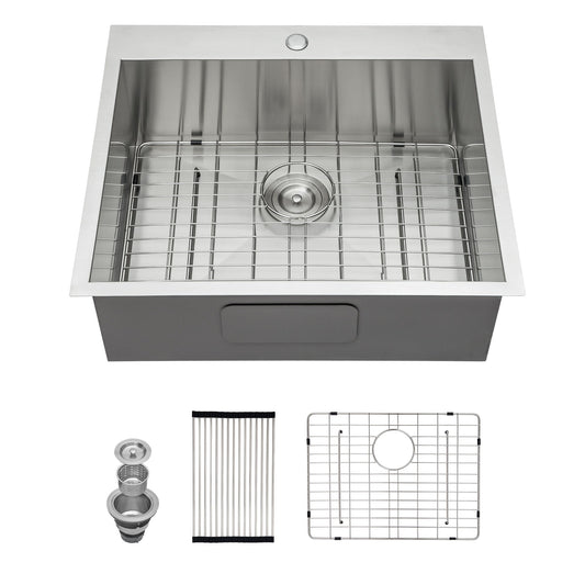 Stainless Steel Drop In Kitchen Sink, Topmount