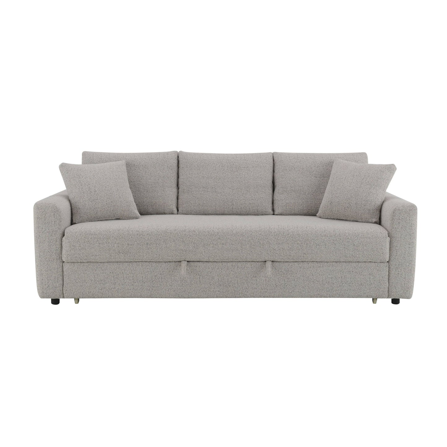 Connie - Boucle Sleeper Sectional Sofa With 2 Toss Pillows - Beige
