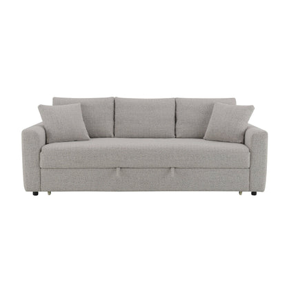 Connie - Boucle Sleeper Sectional Sofa With 2 Toss Pillows - Beige