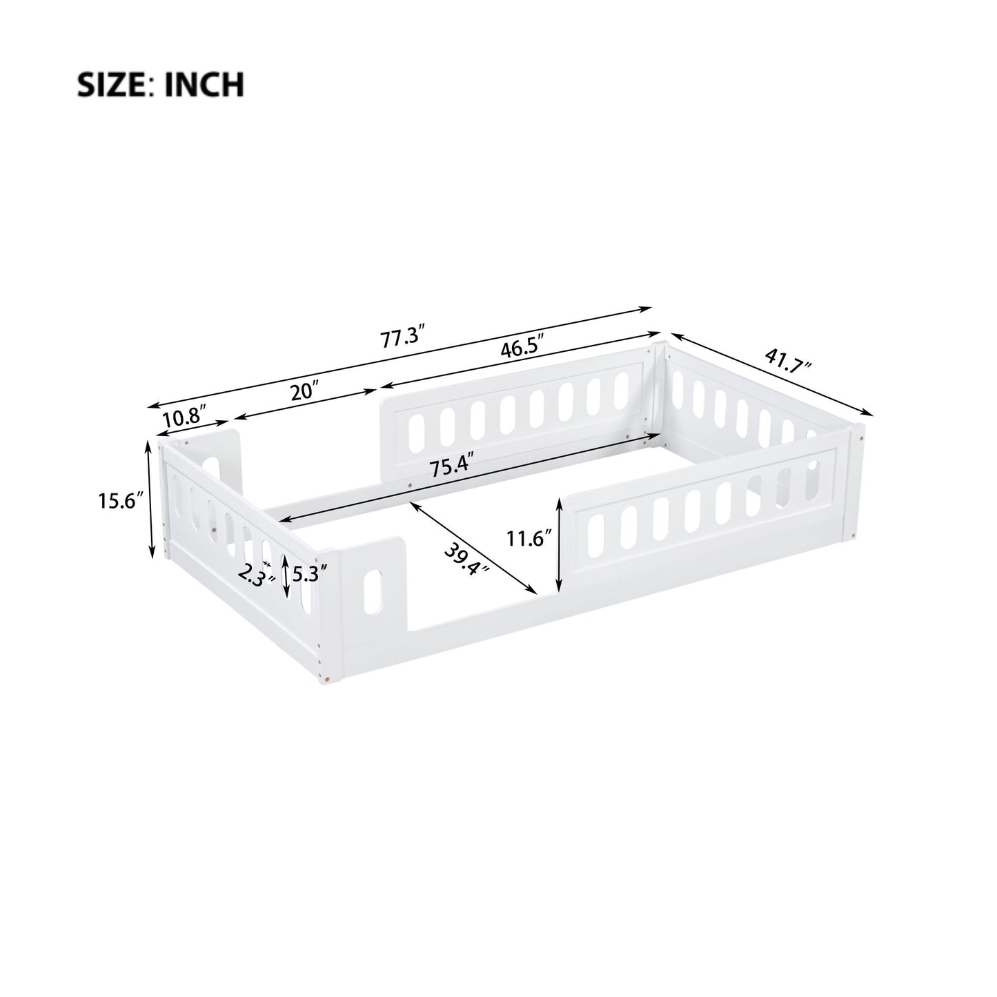 Platform Bed With Guardrail