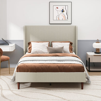Upholstered Bed With High Headboard Design