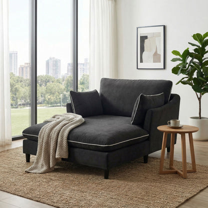 Modern Chaise Lounge Couch Sofa Bed With Pillows