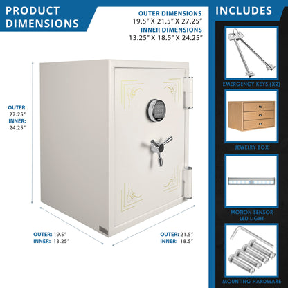 Keypad Fireproof Protection Jewelry Safe