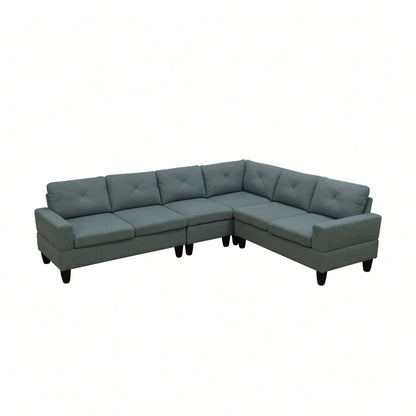 Modular L - Shaped Sectional Sofa 6 Seater 4 Piece Couch With Chaise