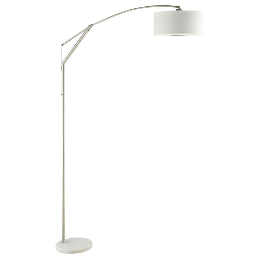 Jamison - Drum Shade Arc Adjustable Floor Lamp - Chrome