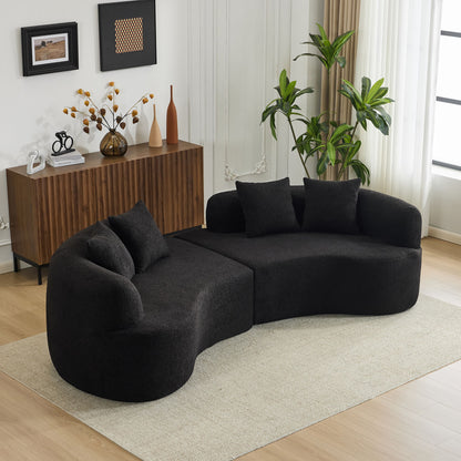 Curved 4 Seater Full Compression Sponge Sofa