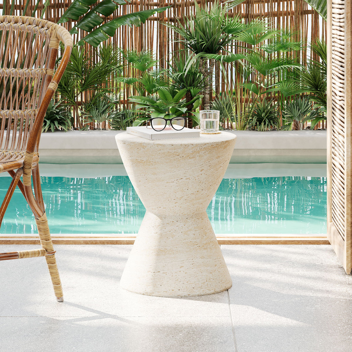 Outdoor, Lightweight Concrete Side Table