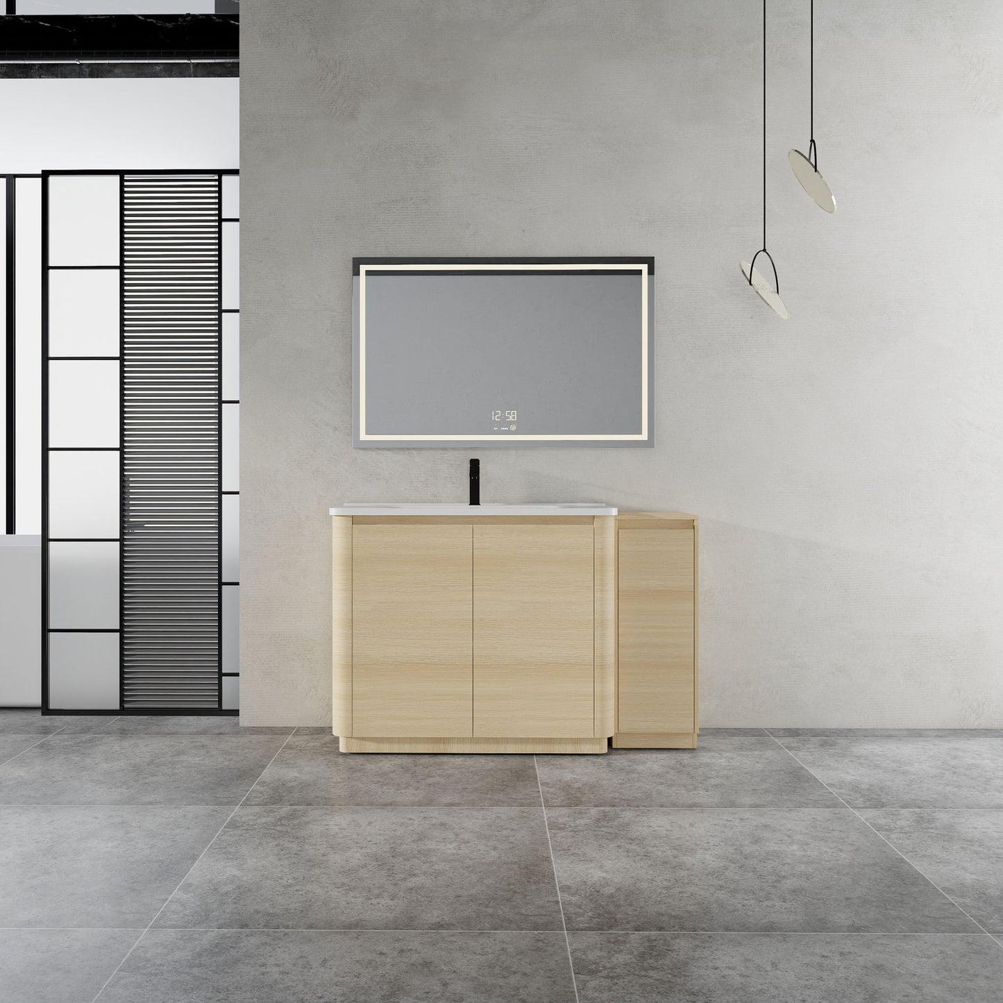 Freestanding Bathroom Vanity With Sink, 1 Small Storage Cabinet, Soft Close Door