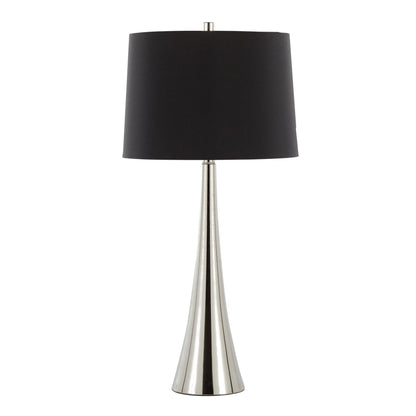 Diana - Contemporary Table Lamp (Set of 2) - Polished Nickel / Black Satin