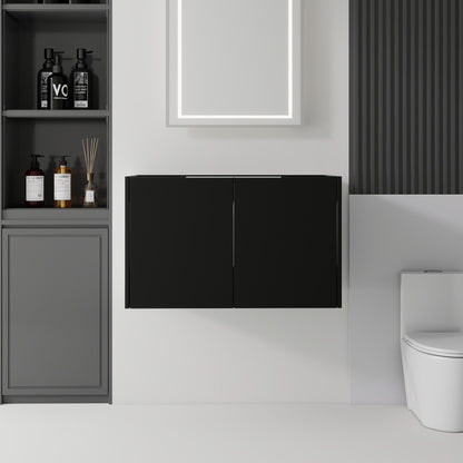 Floating Bathroom Vanity Cabinet With Soft Close Double Doors, Spacious Interior Storage, Wall Mounted, Cabinet Only