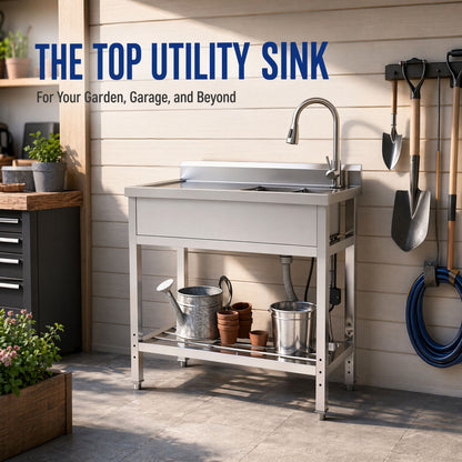 Freestanding Utility Sink With Accents