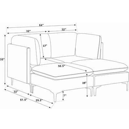 Upholstered Modular Sectional & Tall Legs