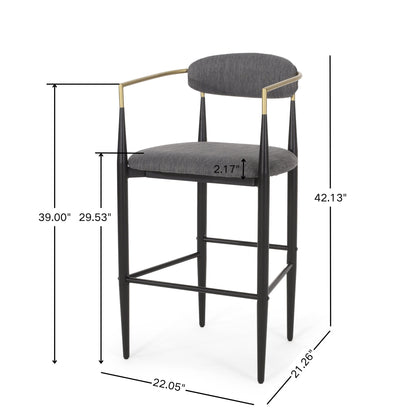 Modern Bar Stools With Armrests (Set of 2)