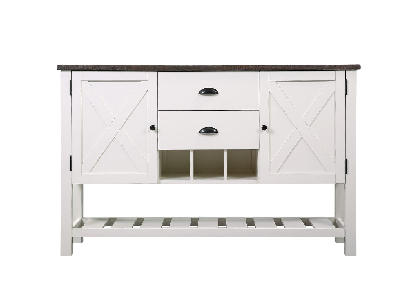2 Drawer Server - Brown / White