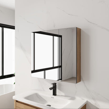 29.63" Wall Mounted Cabinet With Adjustable Shelves Storage Cabinet For Bathroom - Imitative Oak