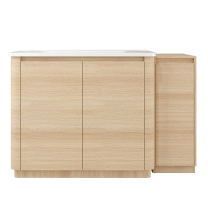 Freestanding Bathroom Vanity With Sink, 1 Small Storage Cabinet, Soft Close Door