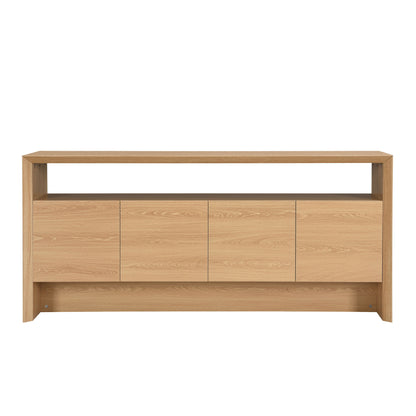 Arlo - Waterfall Sideboard Cabinet With Open Shelf And Hidden Storage