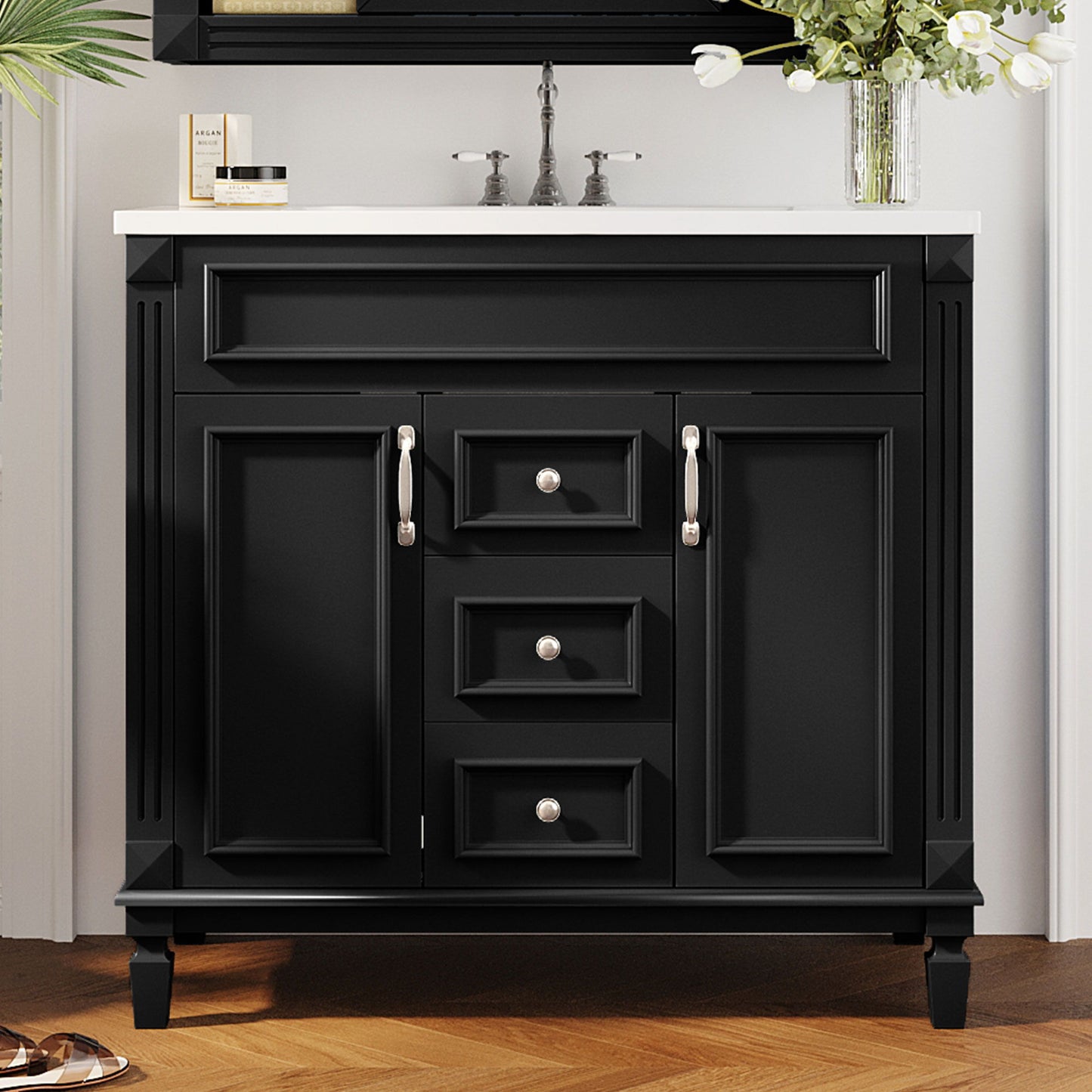 Bathroom Vanity Cabinet With 2 Soft Closing Doors And 2 Drawers