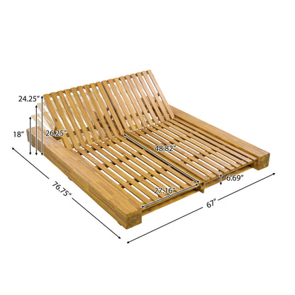 Outdoor Chaise Lounge With Cushions, Adjustable Backrest