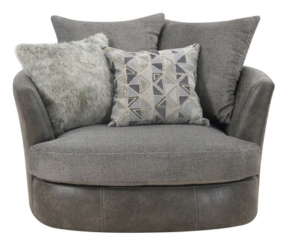 Swivel Accent Chair - Gray - Wood