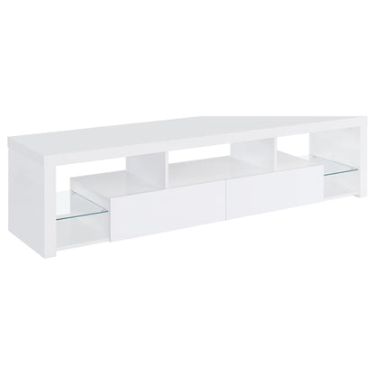Lance - 2 Drawer TV Stand With Shelves - Gloss White