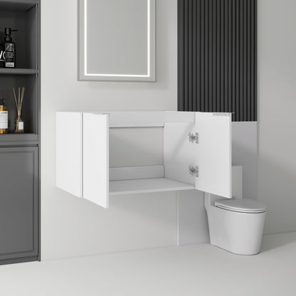 Floating Bathroom Vanity Cabinet With Soft Close Double Doors, Spacious Interior Storage, Wall Mounted, Cabinet Only