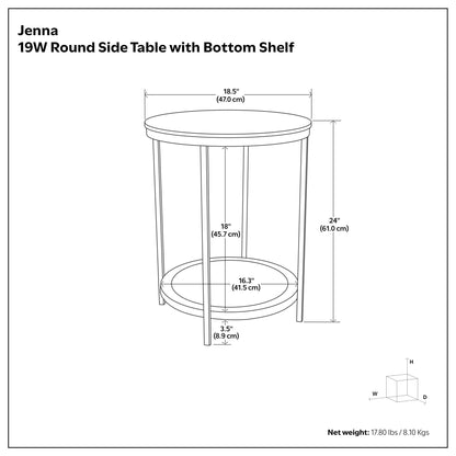 Jenna - Handcrafted Round Side Table