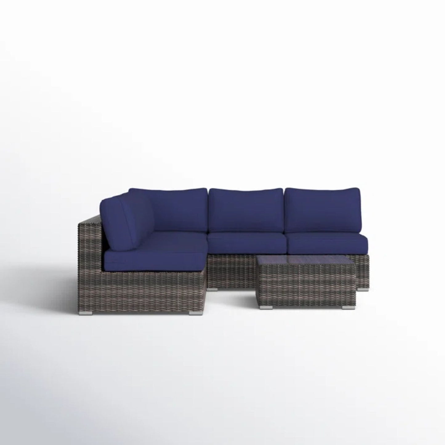 Seating Set With Cushions Handcrafted Wicker Design