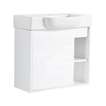 Wall Mounted Bathroom Vanity With Sink & Soft Close Door