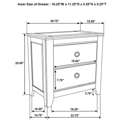 Pelton - 2 Drawer Nightstand - Oak