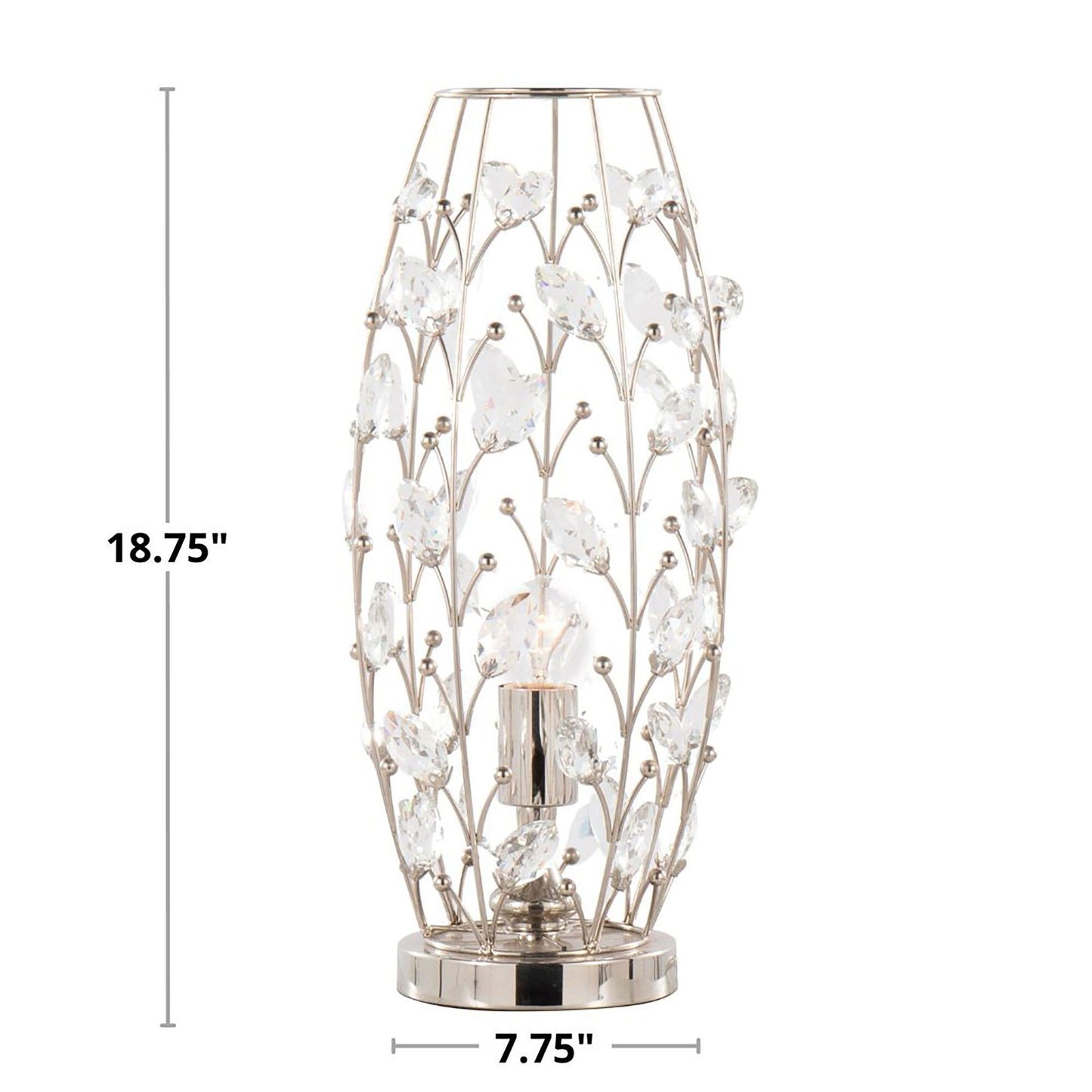 Crystal - Buds Contemporary Uplight Lamp - Polished Nickel / Clear Crystal