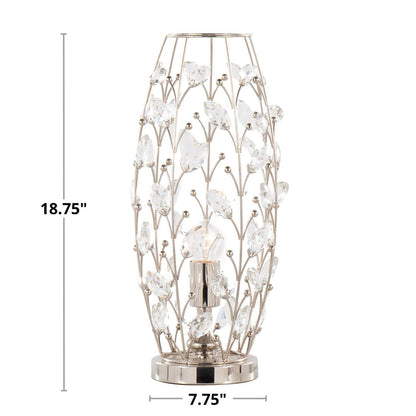 Crystal - Buds Contemporary Uplight Lamp - Polished Nickel / Clear Crystal