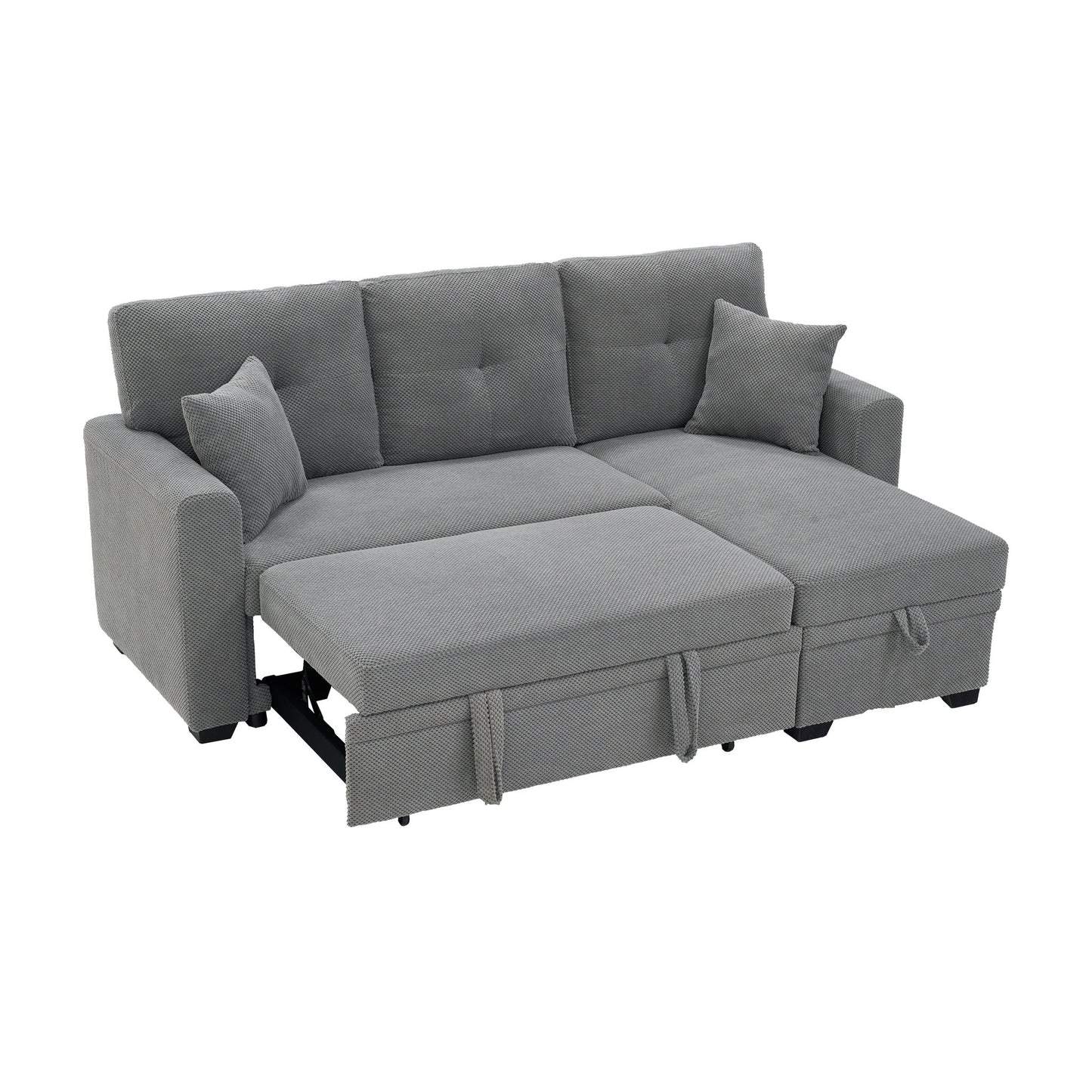 Sleeper Sectional With Pull Out Bed, Reversible Chaise