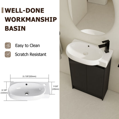Freestanding Bathroom Vanity & Sink, Soft Close Doors