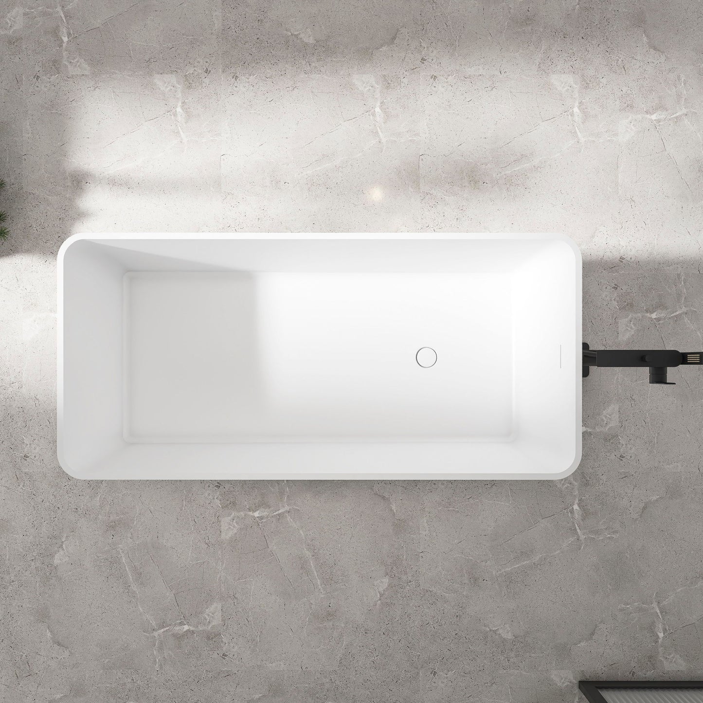 Freestandingn And Solid Surface, Soaking Bathtub For Bathroom - Matte White
