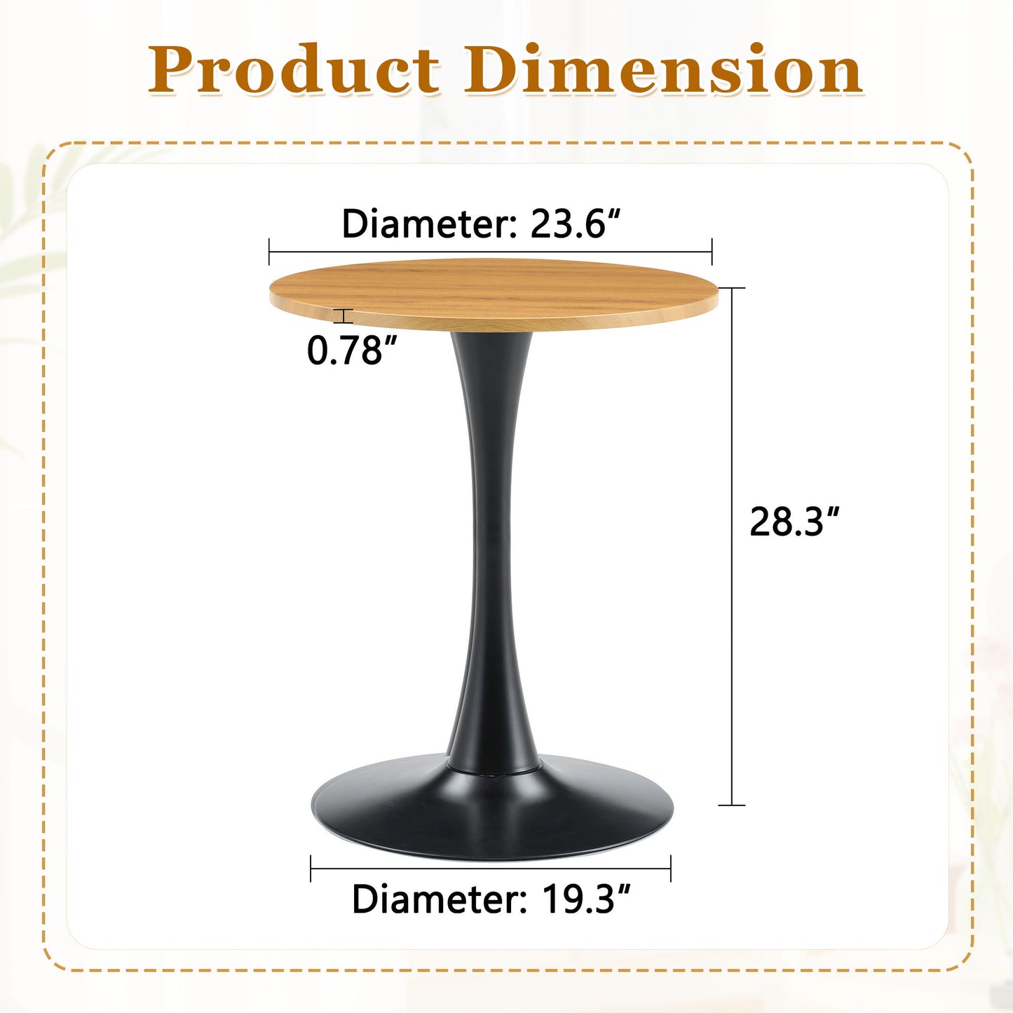 Round Dining Table With Thickened Top For Kitchen