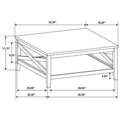 Evanston - Square Coffee Table With Shelf - White