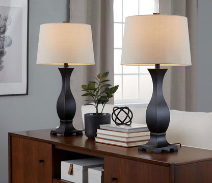 Riley - Contemporary Table Lamp (Set of 2) - Oil Rubbed Bronze / Oat