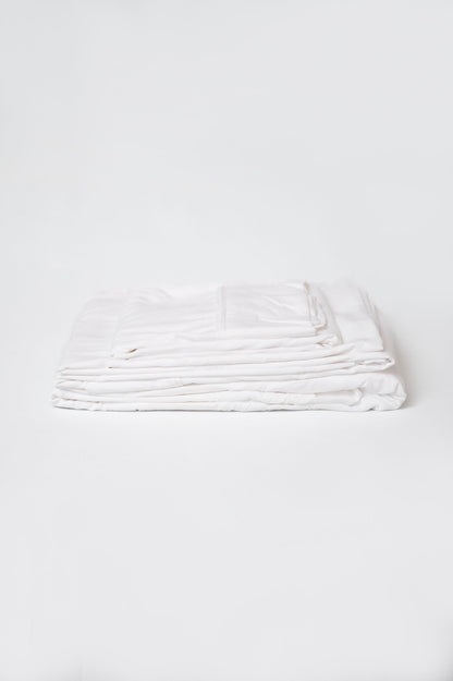 4 Piece Short Queen Brushed Microfiber Hypoallergenic Sheet Set - White